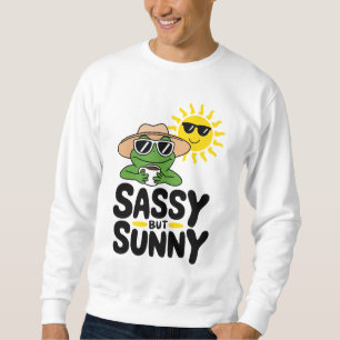 Sassy but Sunny Frog Design – Funny Summer Coffee Sweatshirt