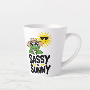 Sassy but Sunny Frog Design – Funny Summer Latte Mug