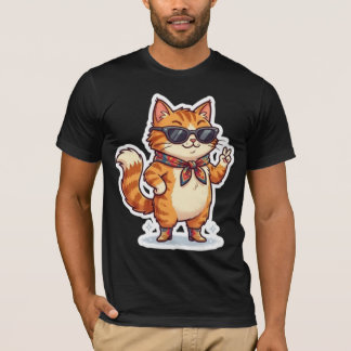 Sassy Cat in Sunglasses & Scarf T-Shirt