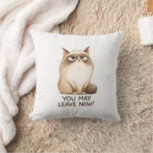 🙀 Sassy Cat Throw Pillow 🚪🐾