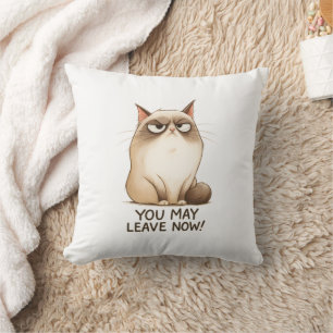 🙀 Sassy Cat Throw Pillow 🚪🐾