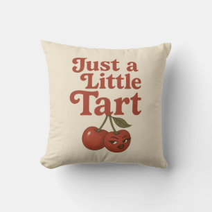 Sassy Cherry Just a Little Tart Retro Red  Cushion