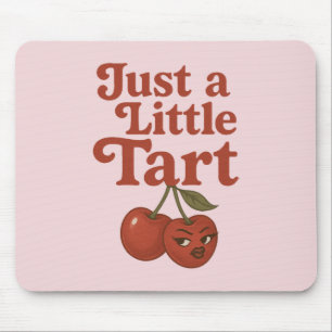 Sassy Cherry Just a Little Tart Retro Red & Pink Mouse Mat