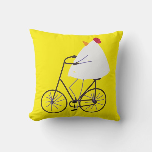 Sassy chicken biker cushion (Front)