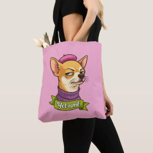 Sassy Chihuahua Sticker Tote Bag