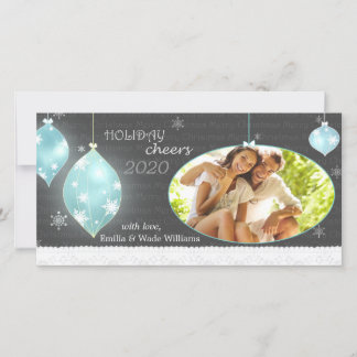 Sassy Christmas Ornaments New Couple Photo Holiday Card