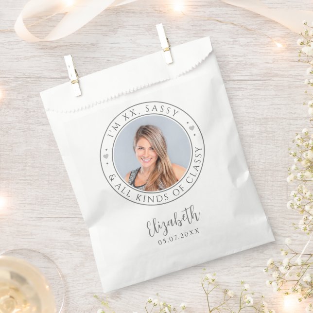 Sassy & Classy Custom Photo Birthday Party for her Favour Bags (Clipped)