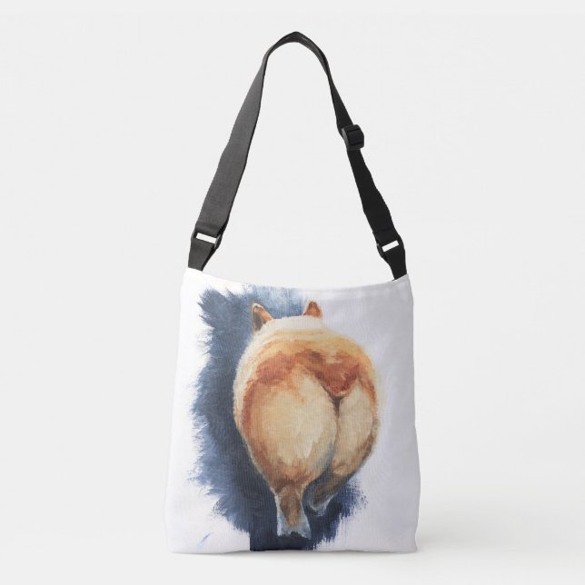 Sassy Corgi Butt Cross-Body Tote Bag (Front)
