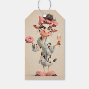 Sassy Cow in Spa Mode Gift Tags