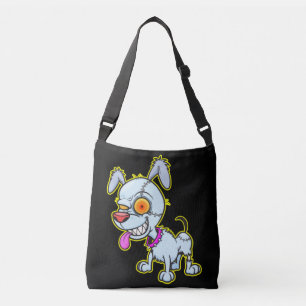 Sassy Cranky Zombie Dog Illustration Crossbody Bag