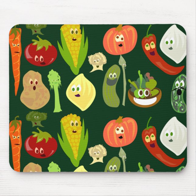 Sassy Cute Veggies! Mouse Mat (Front)