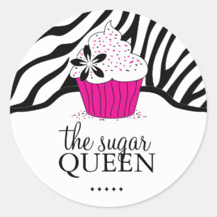 Sassy Decorative Zebra Stripes Bakery Stickers