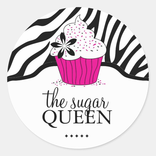 Sassy Decorative Zebra Stripes Bakery  Stickers (Front)