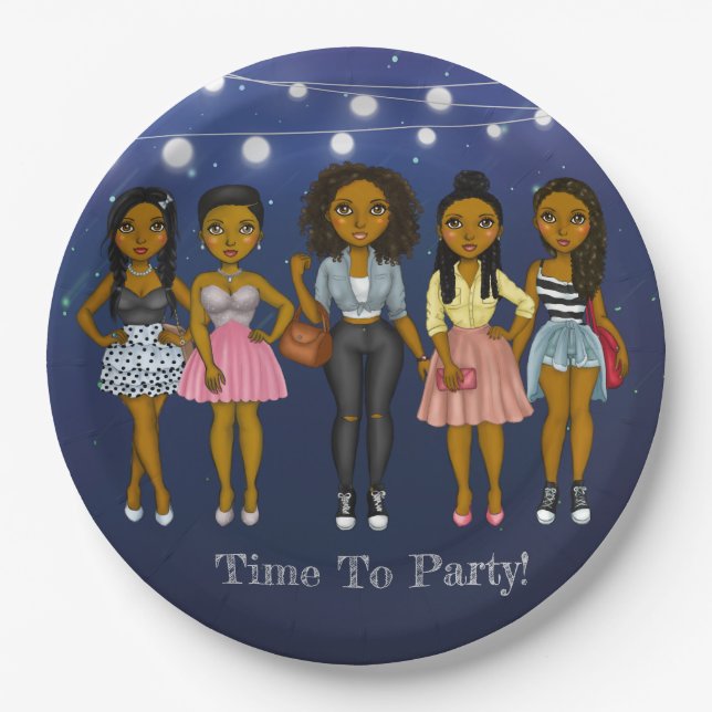 Sassy Diva Time To Party Decorative Paper Plate (Front)