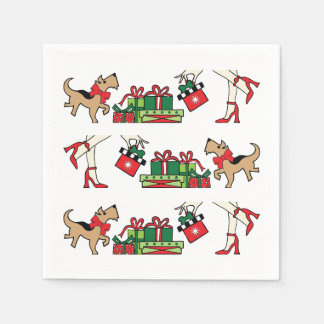 Sassy Dog 3 Row Holiday Paper Napkin