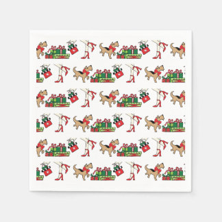 Sassy Dog Holiday Paper Napkins, Standard Cocktail Napkin