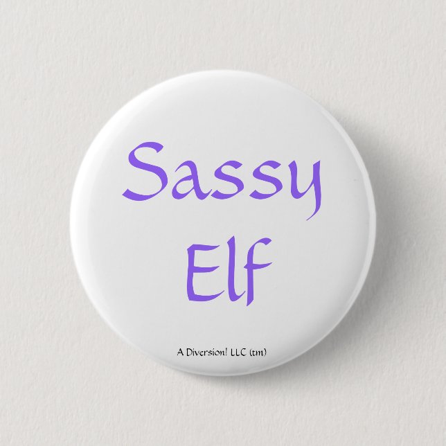 Sassy Elf 6 Cm Round Badge (Front)