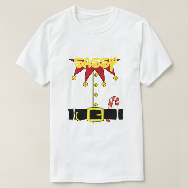 Sassy Elf Matching Family Christmas Party Pajama O T-Shirt (Design Front)