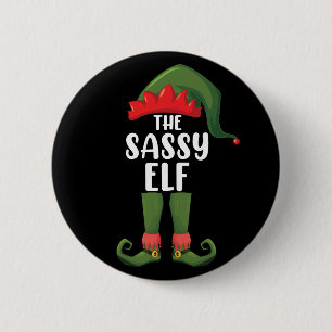 Sassy Elf Matching Family Group Christmas Party 6 Cm Round Badge