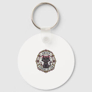 Sassy Feminine Cat Funny Cat Lover Design - Sassy Key Ring