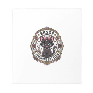 Sassy Feminine Cat Funny Cat Lover Design - Sassy Notepad