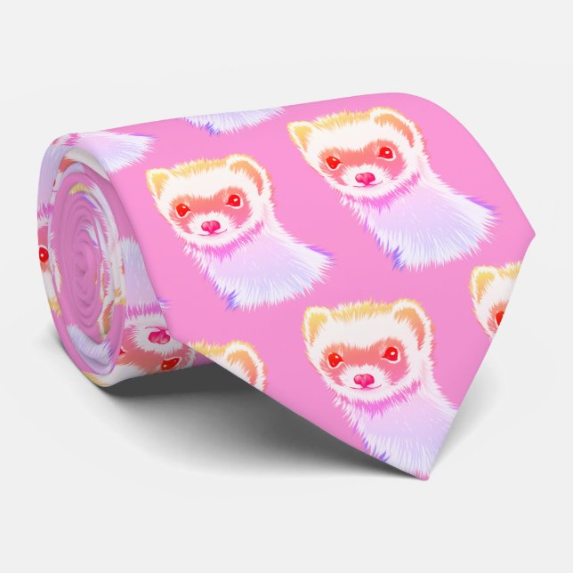 Sassy Ferret In Rainbow Colours Tie (Rolled)