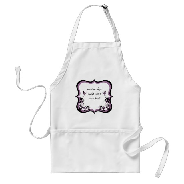 Sassy Floral Frame Apron, Purple Standard Apron (Front)