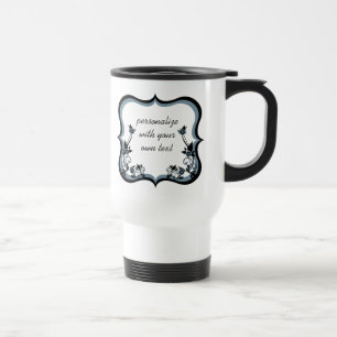 Sassy Floral Frame Mug, Dark Periwinkle Travel Mug