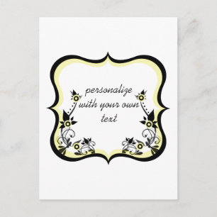 Sassy Floral Frame Postcard, Light Yellow Postcard