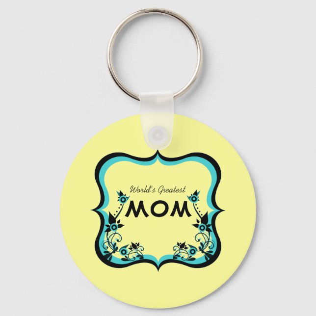 Sassy Floral World's Greatest Mum Keychain (Front)