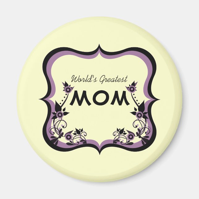 Sassy Floral World's Greatest Mum Magnet (Front)