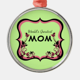 Sassy Floral World's Greatest Mum Ornament