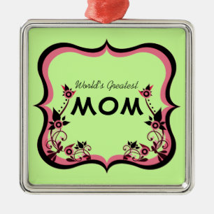 Sassy Floral World's Greatest Mum Ornament