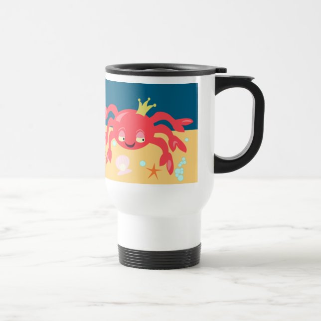 Sassy Fun Just a Grumpy Crab Cartoon Travel Mug (Right)