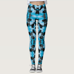 Sassy Girl Blue Leopard Print Pattern Leggings