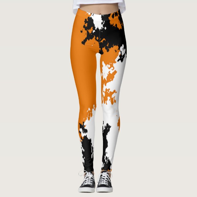 Sassy Girl Camo Leggings - Mango Tango (Front)