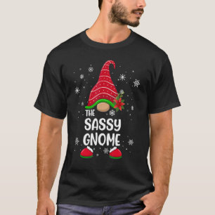 Sassy Gnome Buffalo Plaid Matching Family Christma T-Shirt
