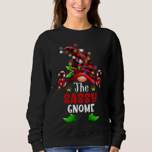 Sassy Gnome Christmas Buffalo Plaid Family Gnomes Sweatshirt