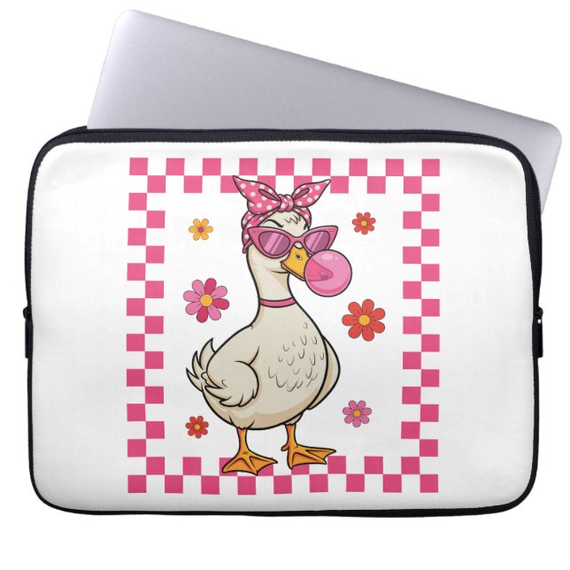 Sassy Goose with Bubblegum Laptop Sleeve (Front)