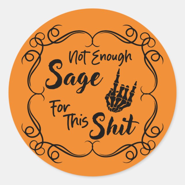 Sassy Halloween Sage Skeleton Sticker (Front)