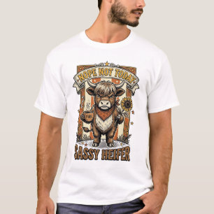 Sassy Highland Cow Not Today Coffee Graphic T-Shirt