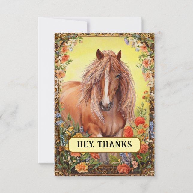 Sassy Horse Thank You Card (Front)