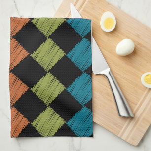 Sassy Ikat Diamond Square Designs Tea Towel