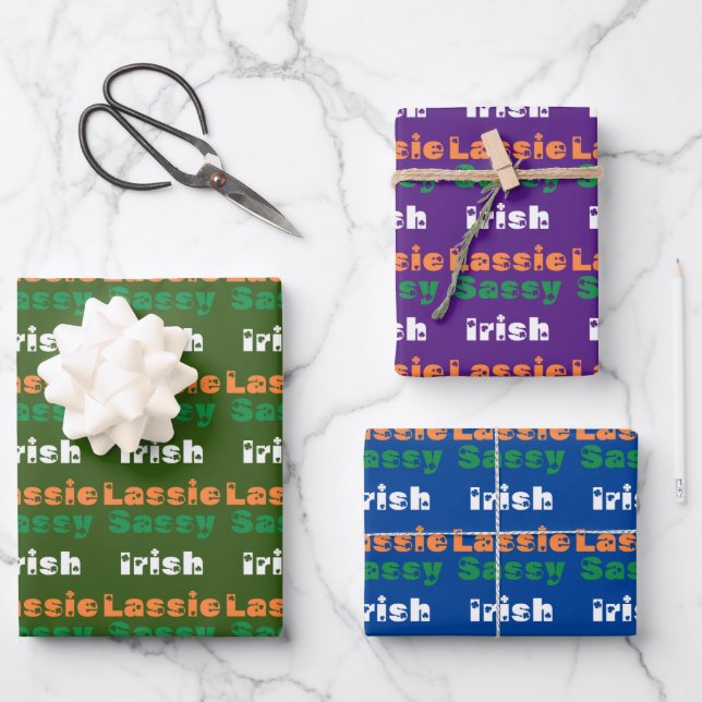 Sassy Irish Lassie  Wrapping Paper Sheet (Front)