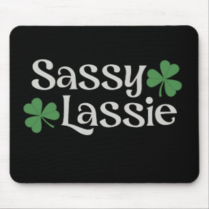 Sassy Lassie St Patrick's Day Irish Girl Shamrock Mouse Mat