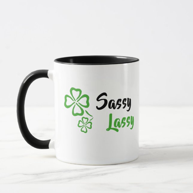 Sassy Lassy with Shamrock Mug (Left)