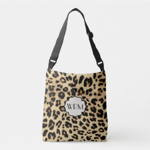 Sassy Leopard Print Monogrammed Crossbody Bag