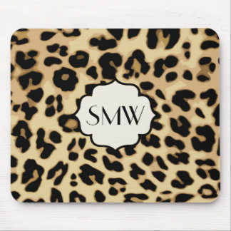 Sassy Leopard Print Monogrammed Mouse Mat