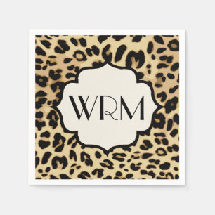 Sassy Leopard Print Monogrammed Napkin