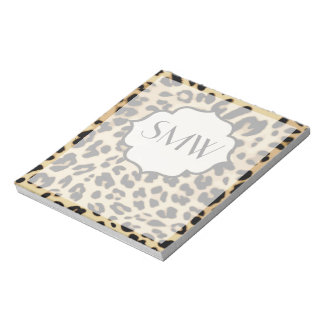 Sassy Leopard Print Monogrammed Notepad